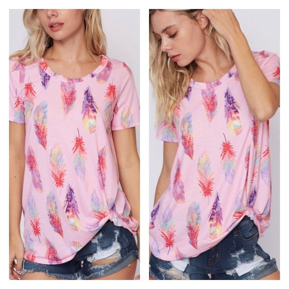 Feather Print Boho Top knot twist - Picture 7 of 7